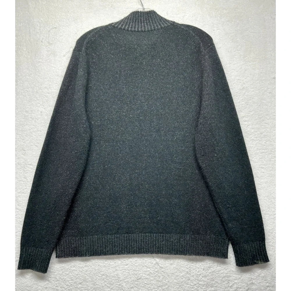 Neiman Marcus Mens Size L Black Long Sleeve Cashmere 1/4 Zip Sweater (J12)